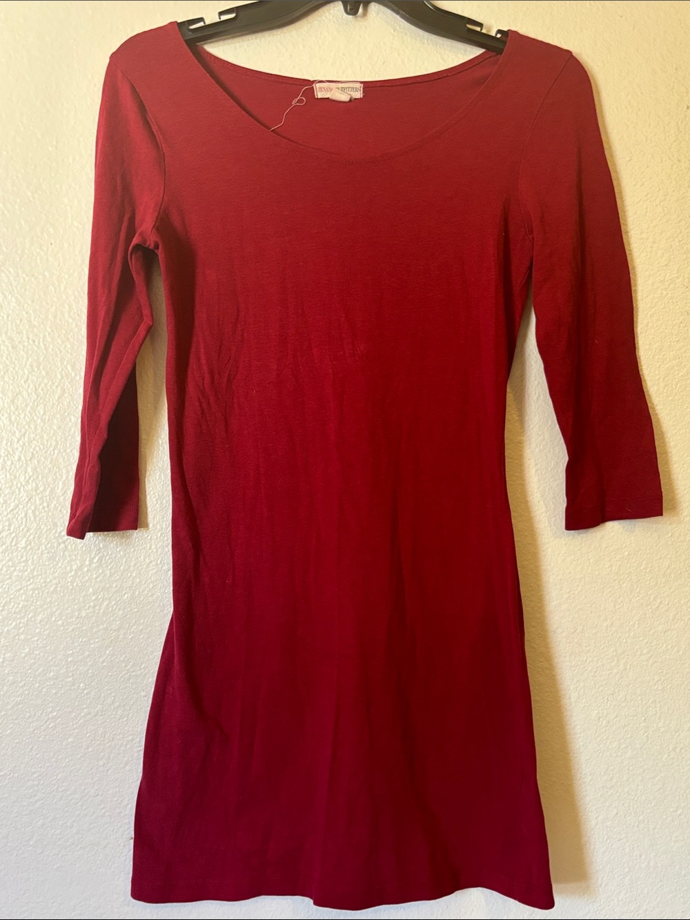Zenana Outfitters Burgundy Bodycon Midi Dress - Size S